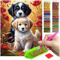 Haft diamentowy diamond painting mozaika dla dzieci 5d pies szczeniaki psy