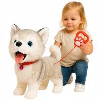 INTERAKTYWNY PIESEK NA SMYCZY PIES HUSKY CHODZI SZCZEKA MERDA OGONEM