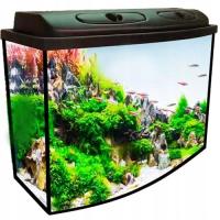 AKWARIUM 80x35x40 102L PROFIL / OWAL ZESTAW POKRYWA Z Oś. LED Dzień + Noc