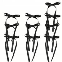 KOKARDY CZARNE samoprzylepne do dekoracji tortu i na balony 10 sztuk