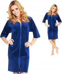 ELEGANCKI MIĘKKI MIŁY NA SUWAK SZLAFROK PODOMKA WELUROWA GRANAT WANMAR