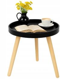 СКАНДИНАВСКИЙ ЖУРНАЛЬНЫЙ СТОЛИК, СОВРЕМЕННЫЙ ЖУРНАЛЬНЫЙ СТОЛИК ДЛЯ ГОСТИНОЙ, ДЕРЕВЯННЫЙ КРУГЛЫЙ ЛОФТ