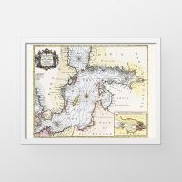 Старая карта-Балтика от Сунду до Санкт-Петербурга - Seale-1745-100x70