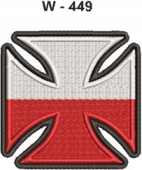 Крест белый красный, патч