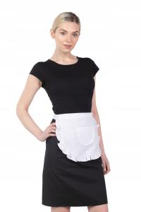 Официантка с оборкой фартук для еды с карманом белый 064