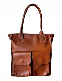 Brązowa torebka skóra naturalna shopper A4 brązowa torba skórzana XL