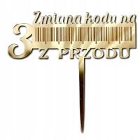 Zmiana kodu na 3 z przodu Topper 30 lat urodziny Złote Pleksi lustro