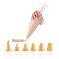 Woreczki x10 do zdobienia ciast nadziewania szpryca 6 dysz końcówek Tescoma