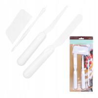 SZPATUŁKI CUKIERNICZE komplet 4 sztuki do dekoracji tortu ciasta i kremu