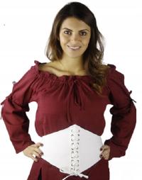 Широкий пояс в средневековом стиле белый 107 см