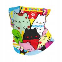 Cute Cats Vs Pickles Cartoon Bandana Neck Gaiter Printed Balaclavas Wrap