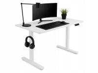 Biurko Elektryczne Regulowane 120x60cm Ergonomiczne Pamięć 72-118cm białe