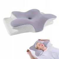 ERGONOMICZNA PODUSZKA ORTOPEDYCZNA PODPIERAJĄCA KARK Z PIANKI MEMORY POPRAWIA JAKOŚĆ SNU