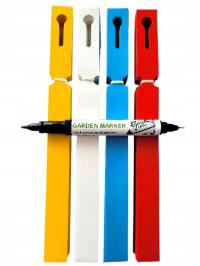 MARKER + 4 KOLORY Etykiety ogrodnicze pętlowe do pisania 200x17mm 400 sztuk