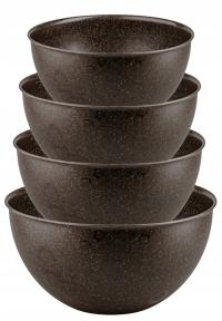Zestaw miski kuchenne plastikowe duże okrągłe eko Elastyczne 4x Brązowe