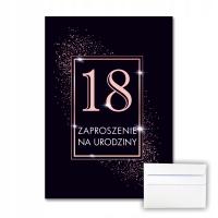 Черные приглашения на 18-й день рождения с конвертом B24
