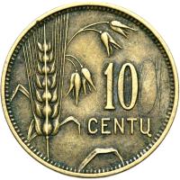 + Litwa - 10 Centai Centów 1925 - KOŃ POGOŃ - STAN !