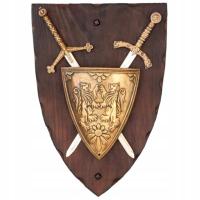 Историческая рыцарская гербовая паноплия 2 меча 579
