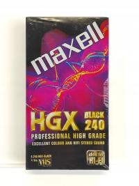 MAXELL HGX 240 BLACK PROFESSIONAL HIGH GRADE KASETA VHS VIDEO NOWA W FOLII