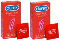 24x DUREX Feel Thin Classic Super cienkie Prezerwatywy z Dod. Nawilżeniem