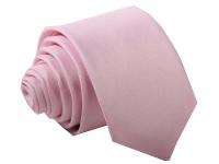 KRAWAT GŁADKI RÓŻOWY PUDROWY RÓŻ
