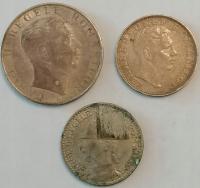 Rumunia. Zestaw monet srebrnych: 50 Lei 1937r. 200 Lei 1942r. 250 Lei 1939r