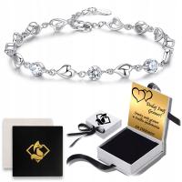 Женский браслет сердце серебряная цепочка для мамы жены дочери подарок