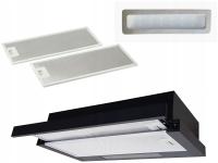 Черный кухонная вытяжка телескопическая podszafkowy 60 см