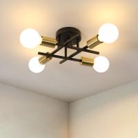 Потолочная лампа PLAFON E27, подвесная лампа, черная золотая люстра для гостиной