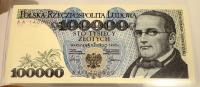 Banknot 100000 złotych 1990 Seria AA 100% UNC