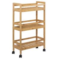 КУХОННАЯ СТОЙКА МОБИЛЬНАЯ БАМБУКОВАЯ ТЕЛЕЖКА 3 ЯРУСА 45. 3X22X80CM LINHA