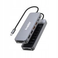 Hub USB-C 8 w 1 z obudową M.2 NVMe 4K HDMI, 10 Gb/s USB-C USB 3.0 PD 100W