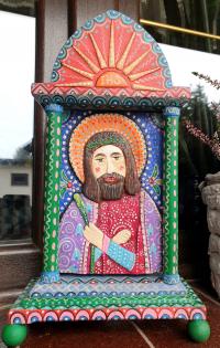 Старая чудесная народная домашняя святыня Христос Иисус веселый Ecce Homo