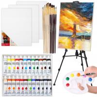 ХУДОЖЕСТВЕННЫЙ НАБОР ДЛЯ РИСОВАНИЯ МОЛЬБЕРТ ХОЛСТ КРАСКИ ДЛЯ ДЕТЕЙ