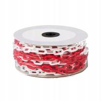 Предупреждающая цепь белый и красный Ø6mm 25m предупреждающий столб