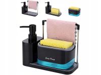 3w1 ZESTAW KUCHENNY DOZOWNIK PŁYNU ORGANIZER UCHWYT NA ŚCIERKĘ GĄBKĘ