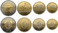 URUGWAJ ZESTAW 4 MONET 1 - 10 PESOS 2015 - 2024 ZWIERZĘTA MENNICZY