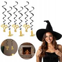 GIRLANDA świderki DEKORACJE NA ANDRZEJKI wisząca klucze świece ZŁOTO-CZARNA