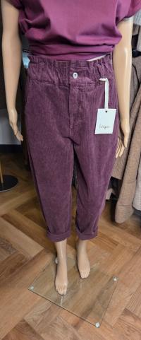 Spodnie damskie Włoskie Wiya Sztruks Dark Plom r.M