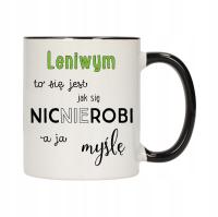 KUBEK KUBKI CZARNY ŚRODEK UCHO ŚMIESZNY ZABAWNY NAPIS PREZENT W273