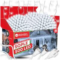 LAMPKI ZEWNĘTRZNE SOPLE LED 500 26.5M ŚWIATEŁKA ŚWIĄTECZNE CHOINKOWE FLESH