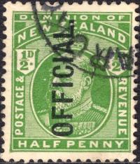 New Zealand KEVII official 1/2 d.