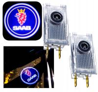 ZESTAW 2 LAMPEK LED PROJEKTOR LOGO POD DRZWI HD SAAB 9-3 93 9-5 95 HOLOGRAM