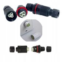 Złączka HERMETYCZNA IP68 WODOODPORNA mufa kablowa 3 piny złącze przelotowe