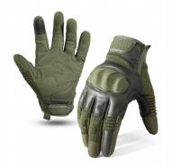 RĘKAWICZKI RĘKAWICE B22 WOJSKOWE OCHRONNE TAKTYCZNE SKÓRA DOTYK ZIELONE