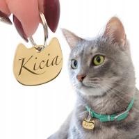 Personalizowana zawieszka identyfikacyjna dla kota z dwustronnym grawerem