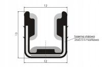 Uszczelka flokowana korytka szyby przesuwnej z metalem Stomil Sanok T72