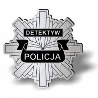 srebrna odznaka POLICJA DETEKTYW do stroju POLICJANTA przebranie