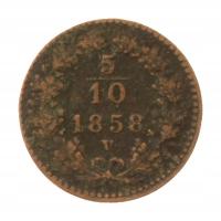 [M29390] Austria 5/10 krajcara 1858 V