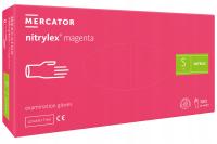Розовые нитриловые перчатки nitrylex magenta s 100шт, одноразовые перчатки
